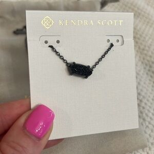 *Rare* *Like New* Kendra Scott, Ellie Gunmetal Black Druzy Necklace